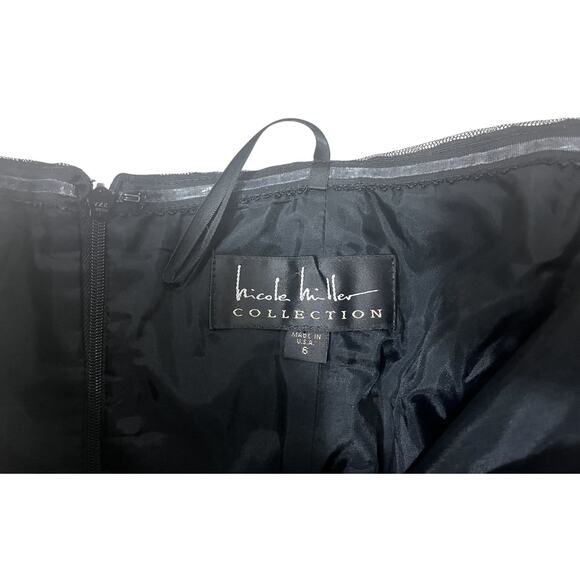 Nicole Miller Collection 90s Y2K Black Ruffle 6 Mini Dress Gothic Fairy Tulle - Picture 3 of 8